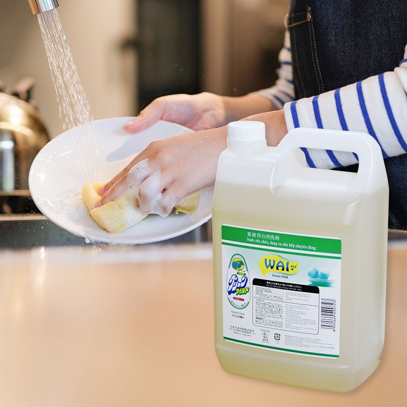 Nước rửa chén Wai Green Mild chuyên dùng 4L